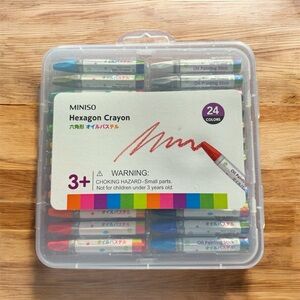 MINISO Hexagon Crayon Set 24 Colors Oil Pastels